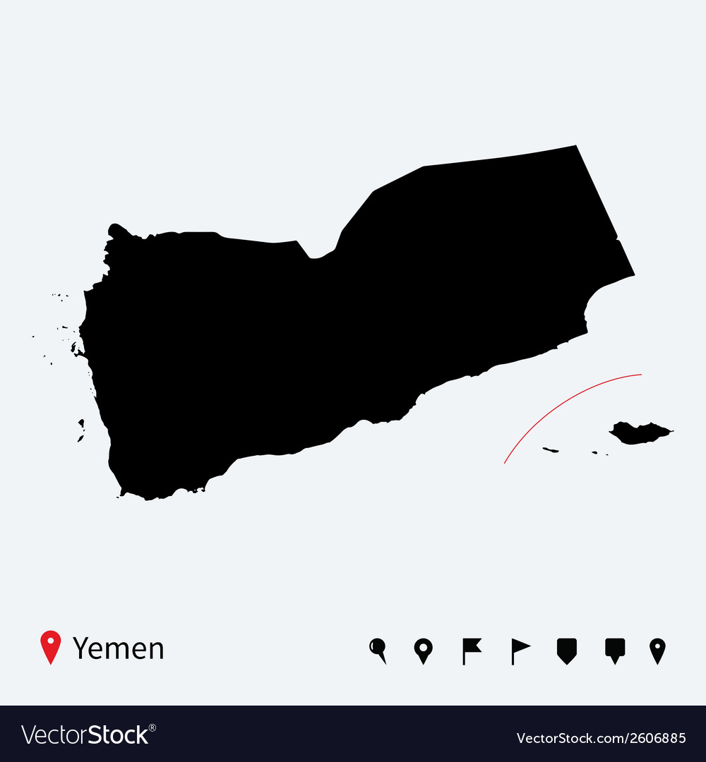Detailed Yemen Map with Navigation Icons