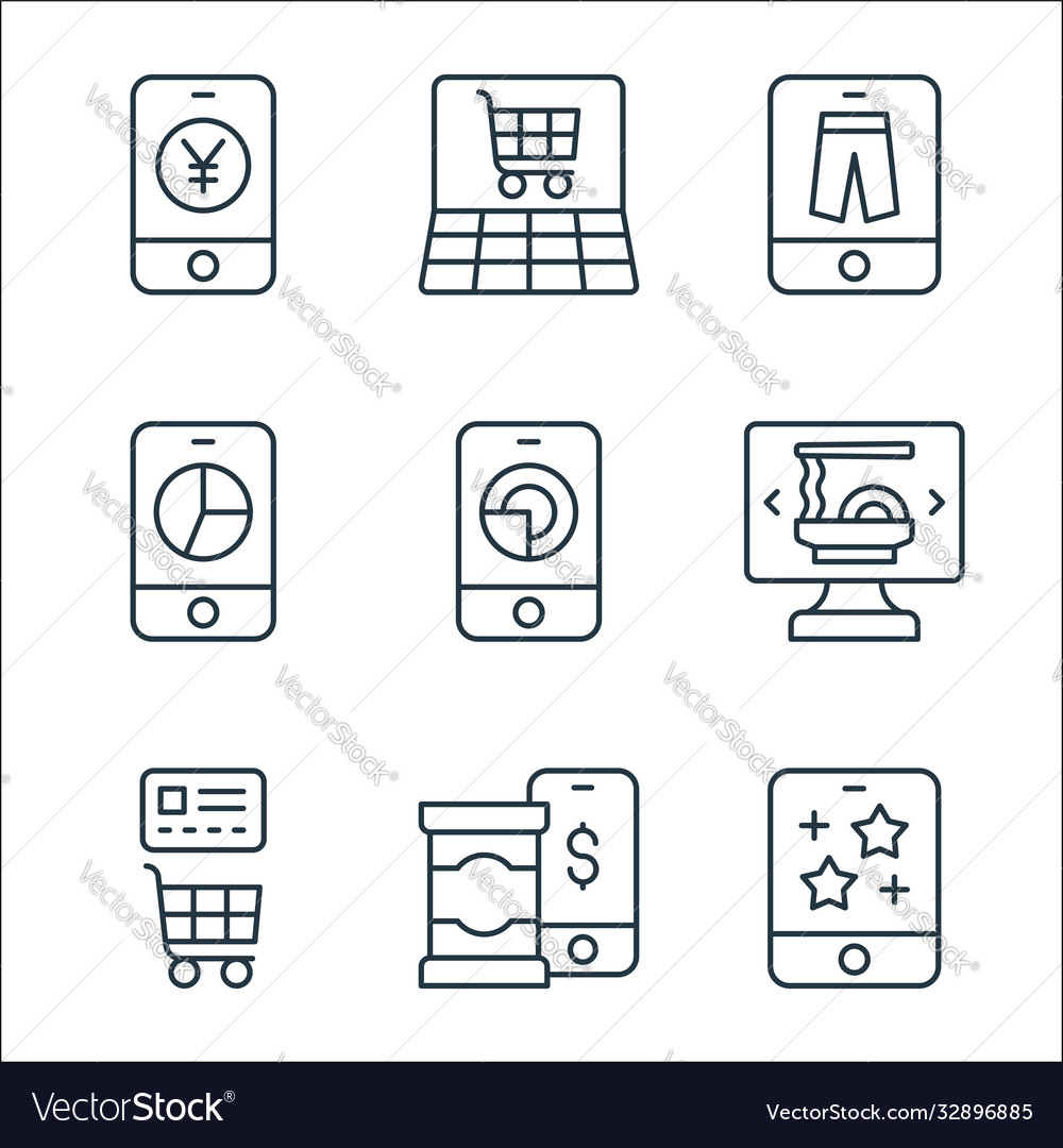 Ecommerce line icons linear set quality