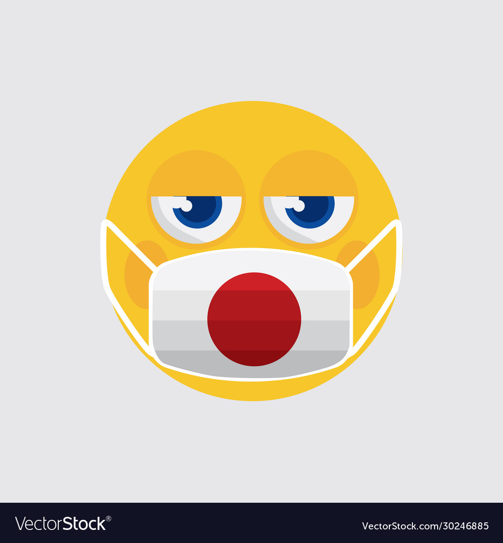 Emoji medical mask shaped like an japan flag