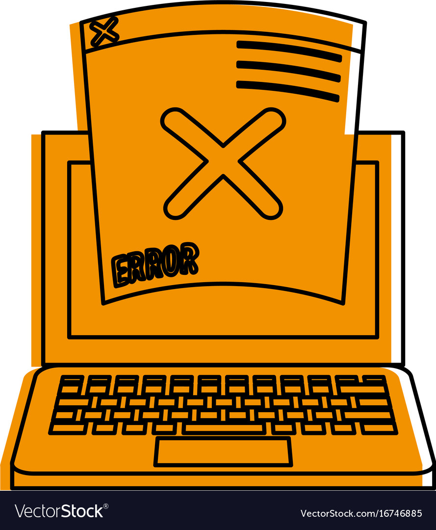 Error website on laptop screen icon image