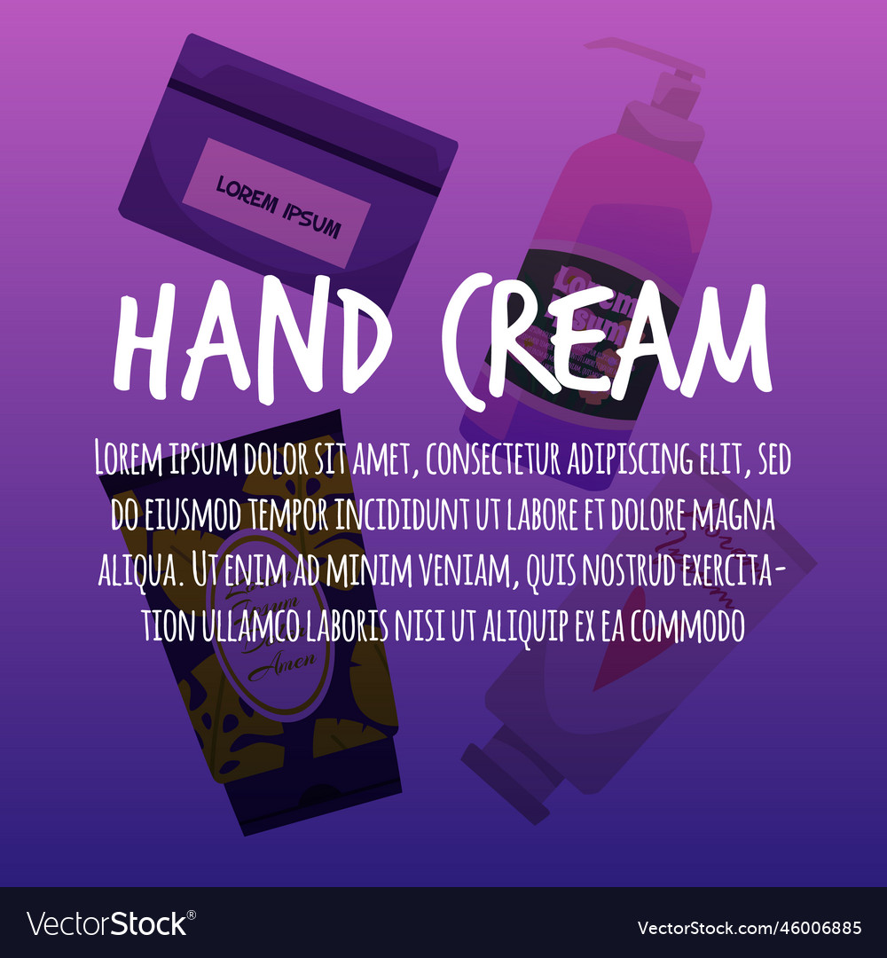 Hand cream and skin care advertising poster