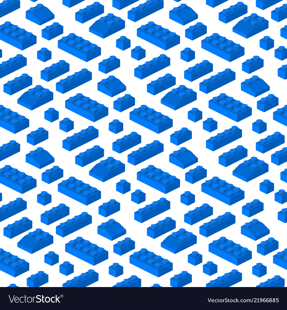 Isometric constructor blocks 3d seamless pattern
