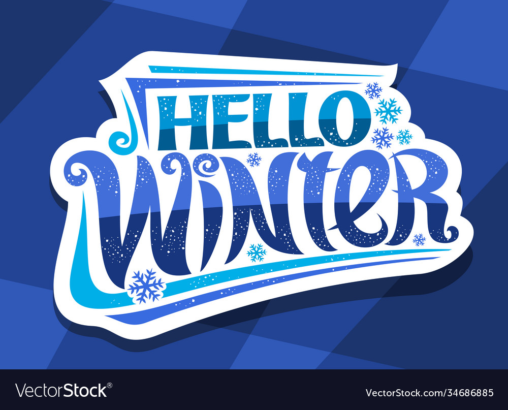 Lettering hello winter Royalty Free Vector Image