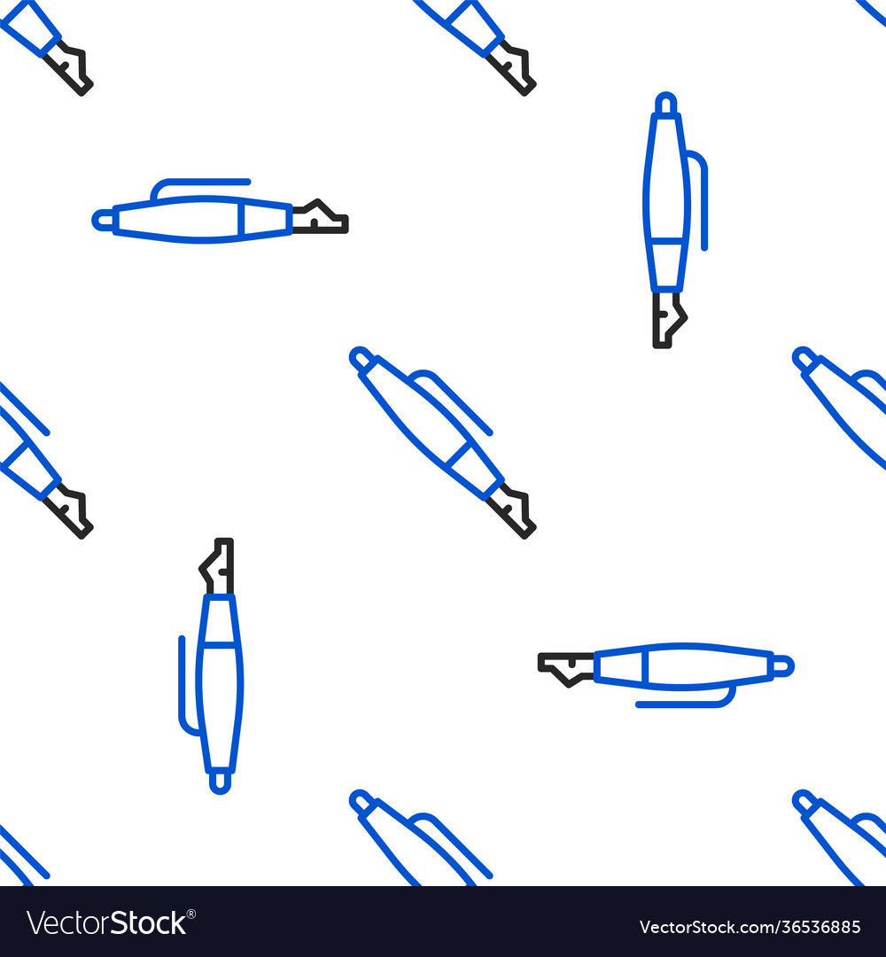 Line fountain pen nib icon isolated seamless