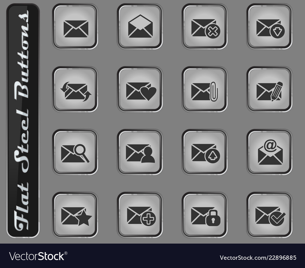 Mail and envelope icon set Vector Image Mail and envelope icon set
