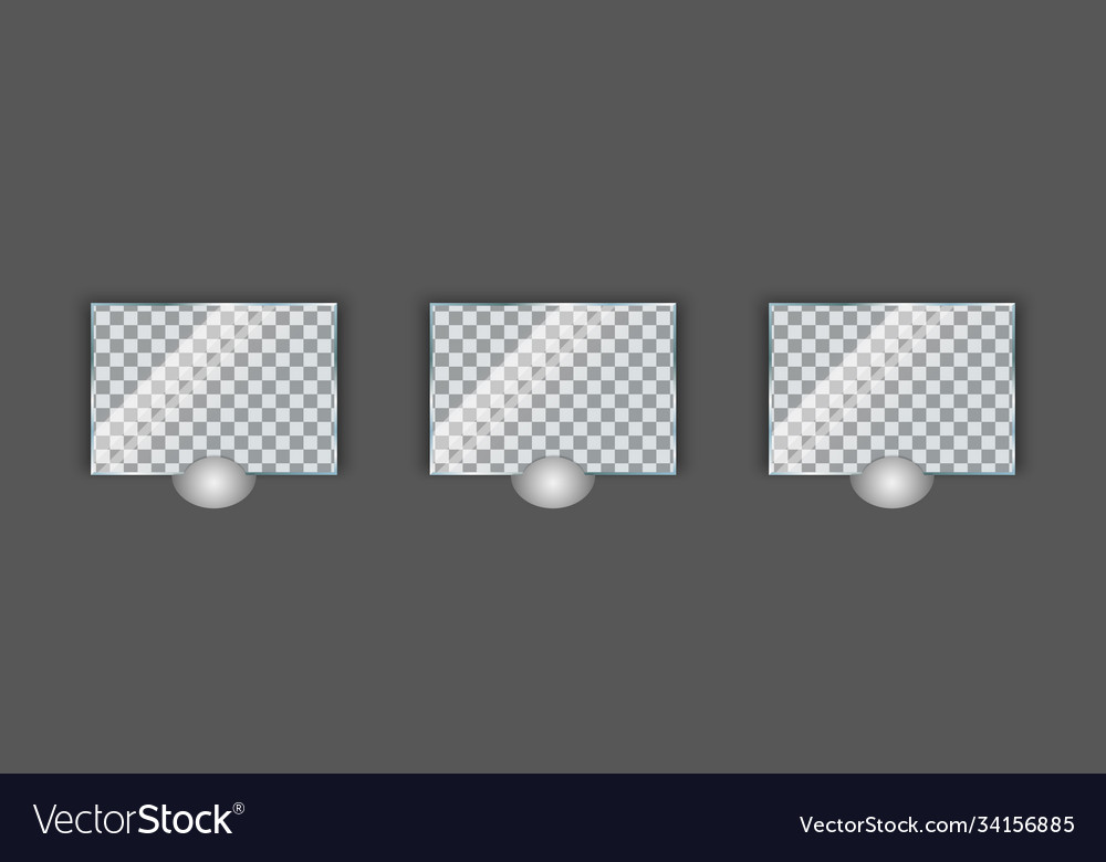 Mockup glass frame frames on wall with soft Vector Image Mockup glass frame frames on wall with soft