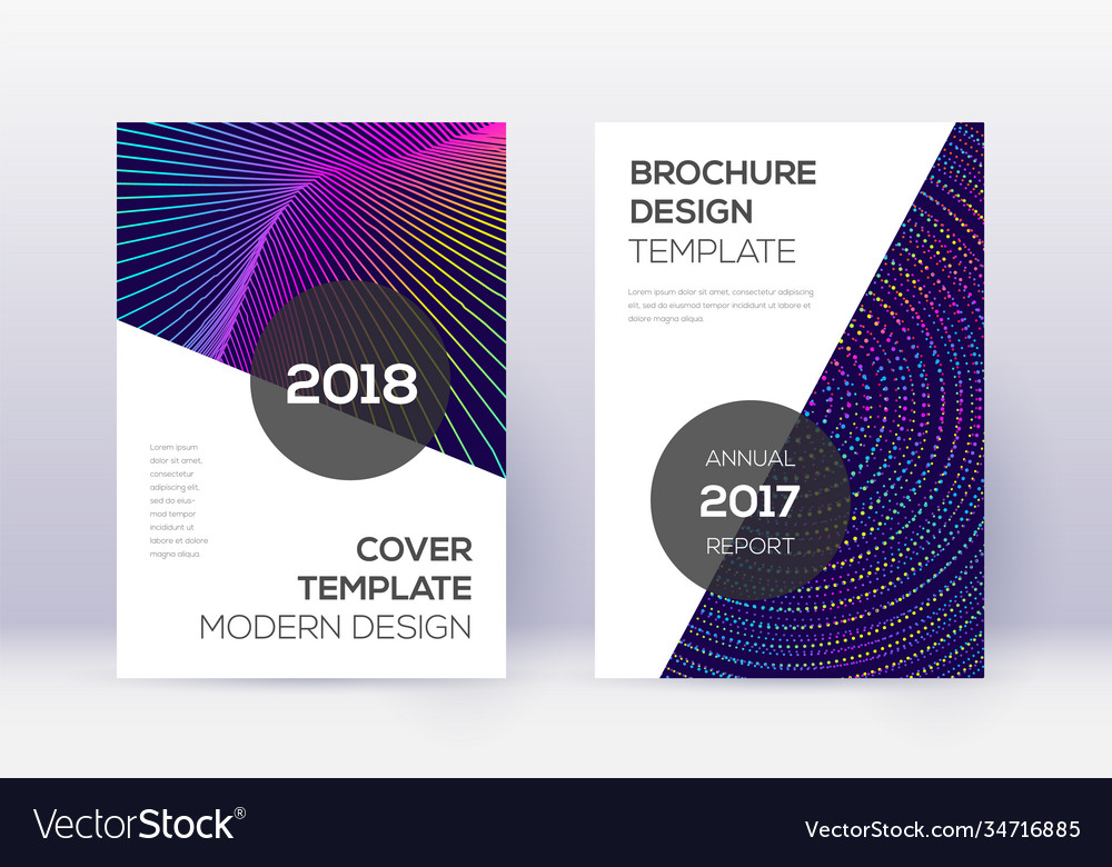 Modern cover design template set rainbow abstract