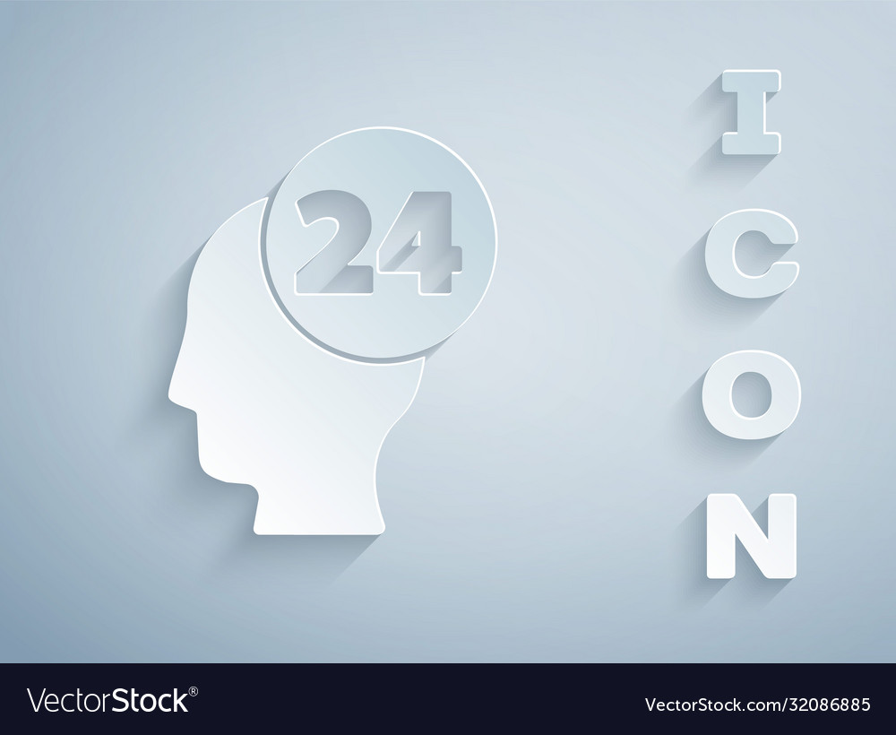 Paper cut support operator in touch icon isolated Vector Image Paper cut support operator in touch icon isolated