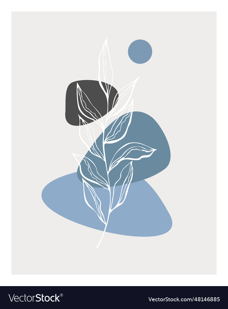 Poster with minimalist design elements in boho vector image Poster with minimalist design elements in boho