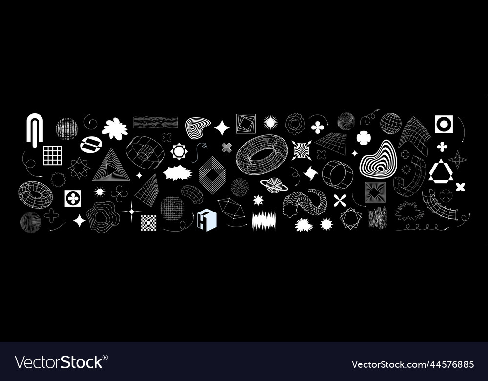 Retrofuturistic geometry design elements vector image Retrofuturistic geometry design elements
