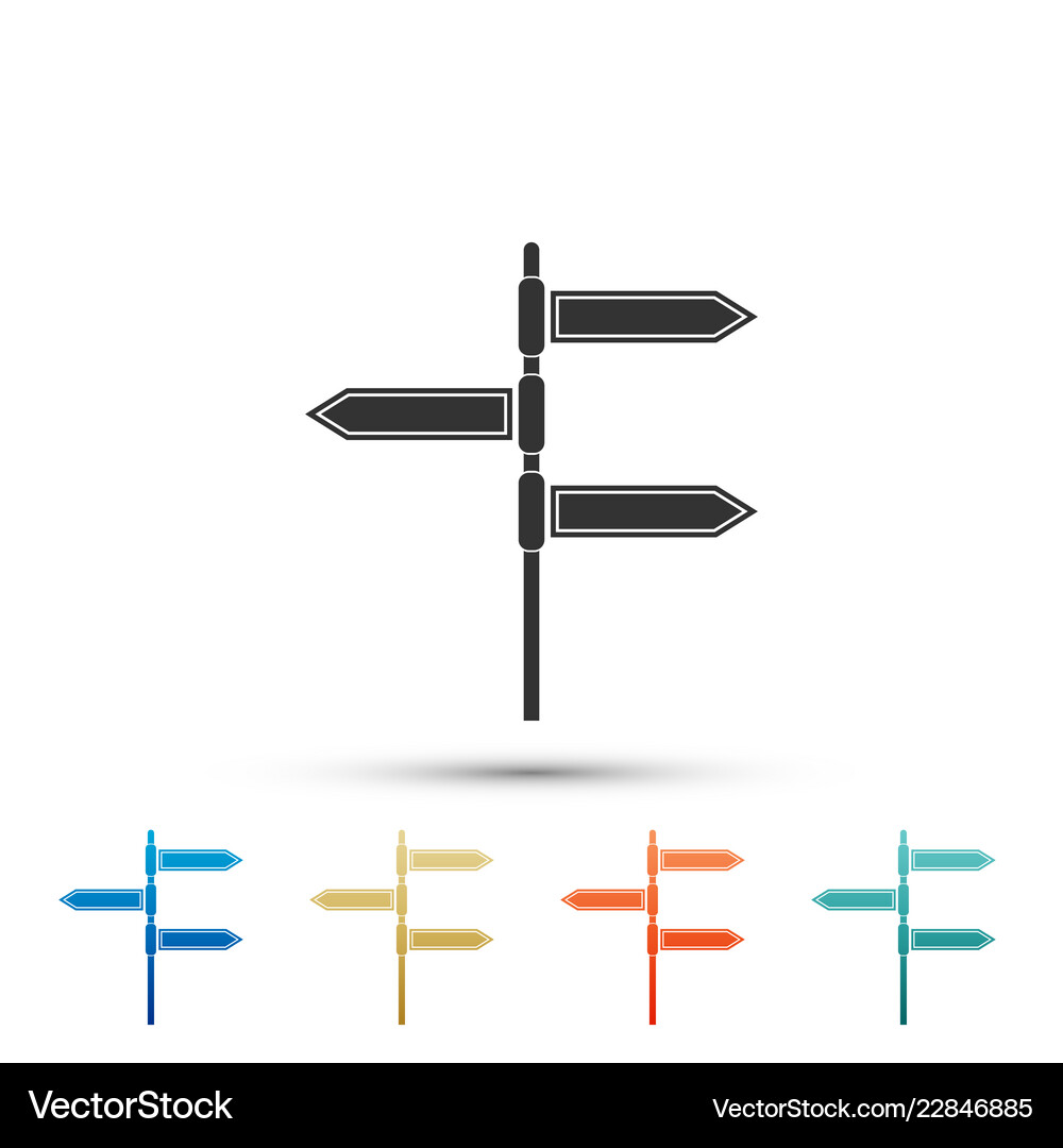 Road traffic sign signpost icon pointer symbol Vector Image