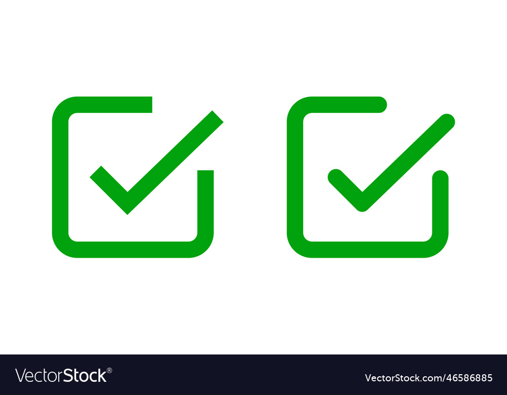 Rounded corner and checkbox icon set