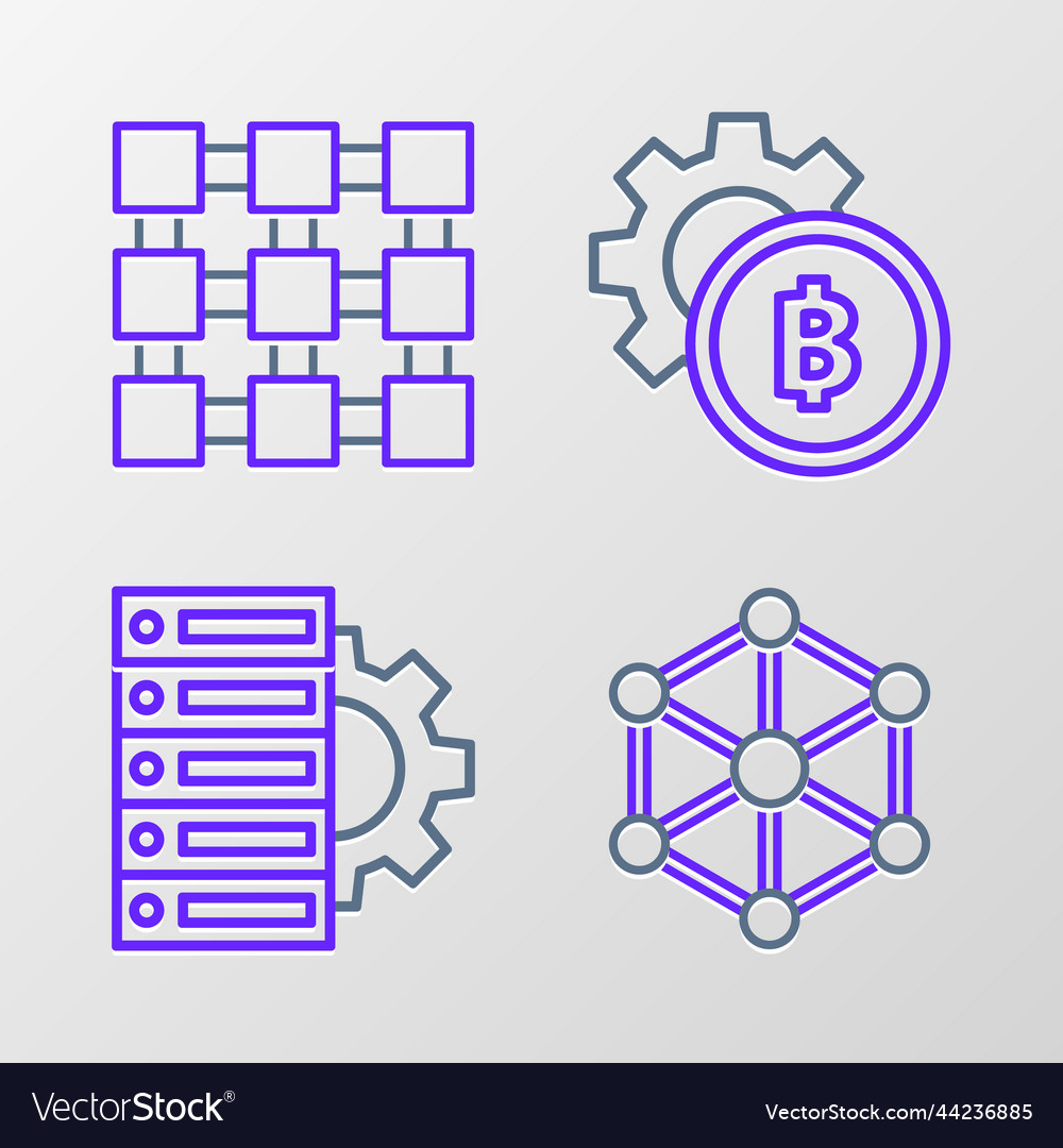 Set line blockchain technology server and gear