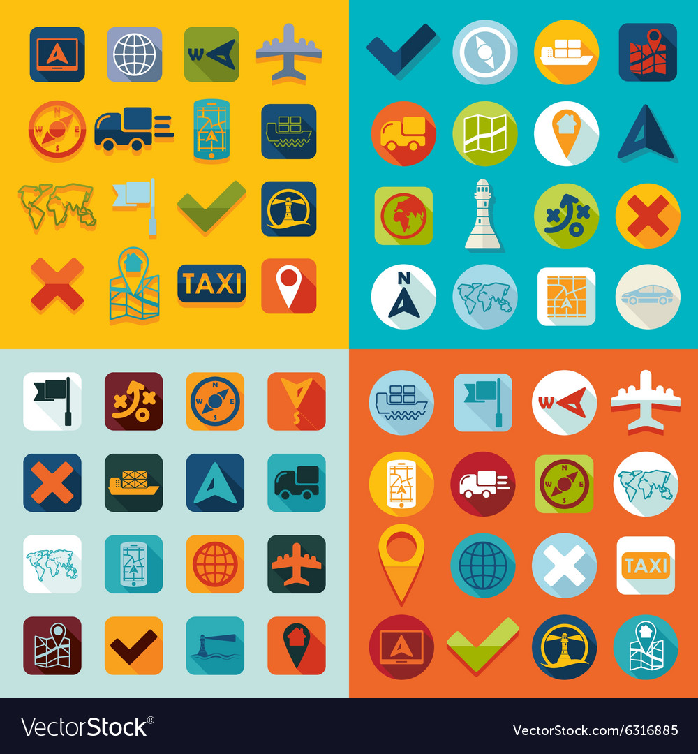 Set of navigation icons Royalty Free Vector Image