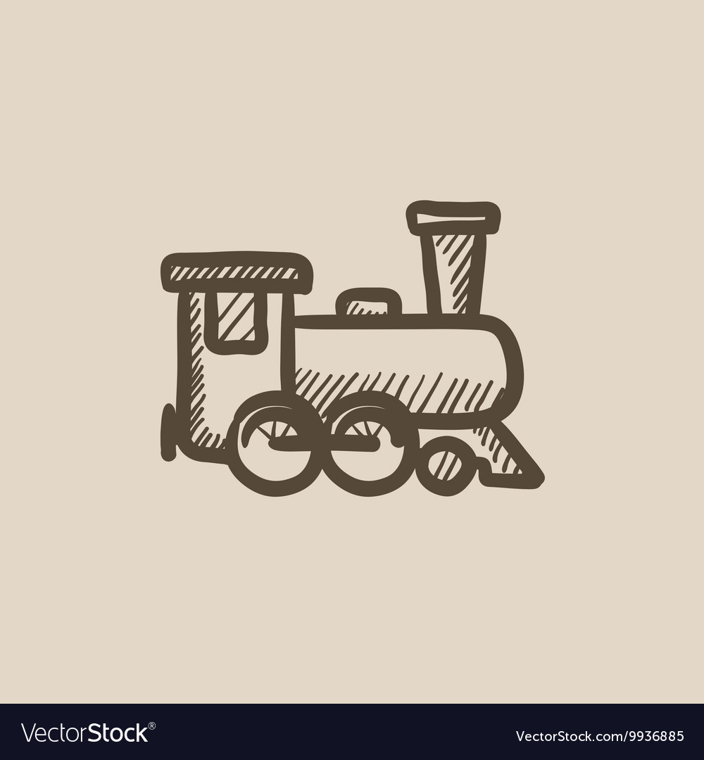 Train Sketch Icon - Vintage Style