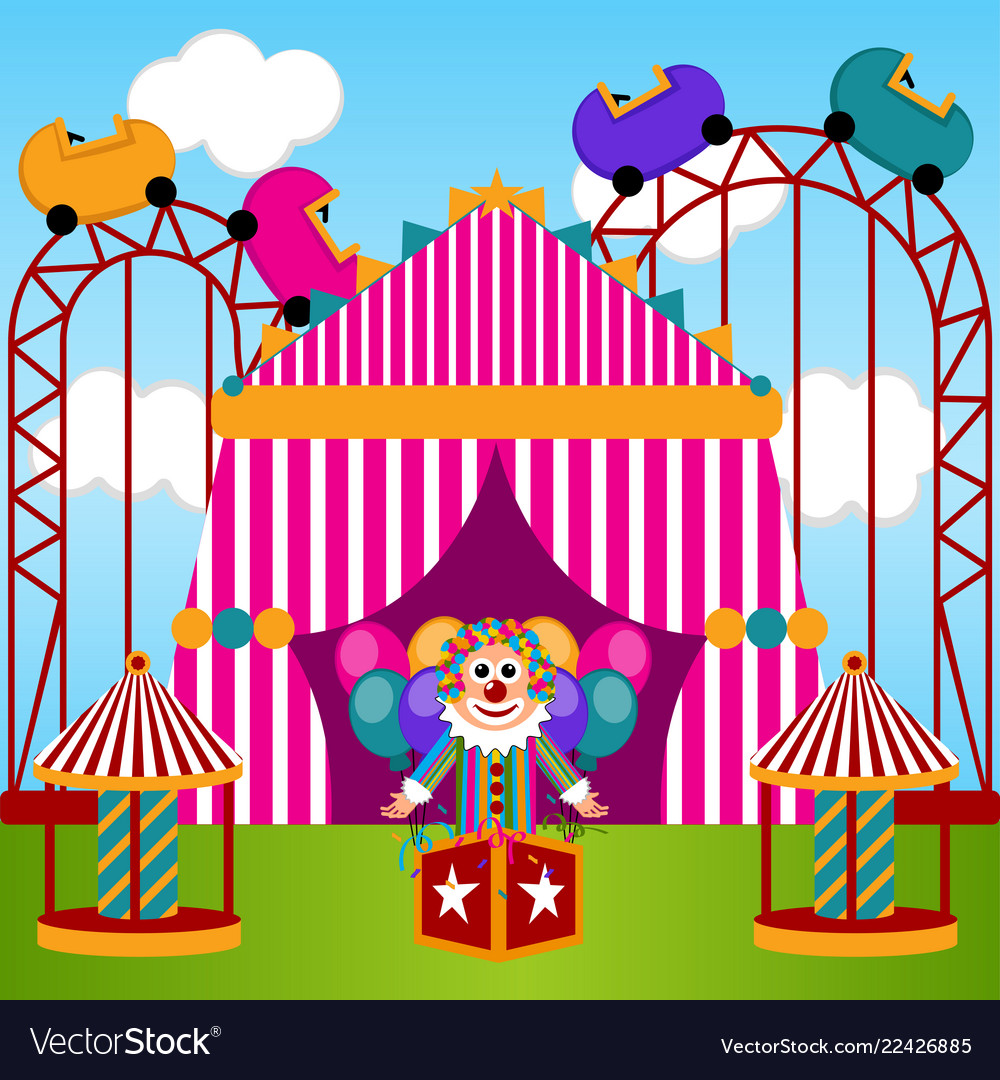 view of a carnival theme park royalty free vector image