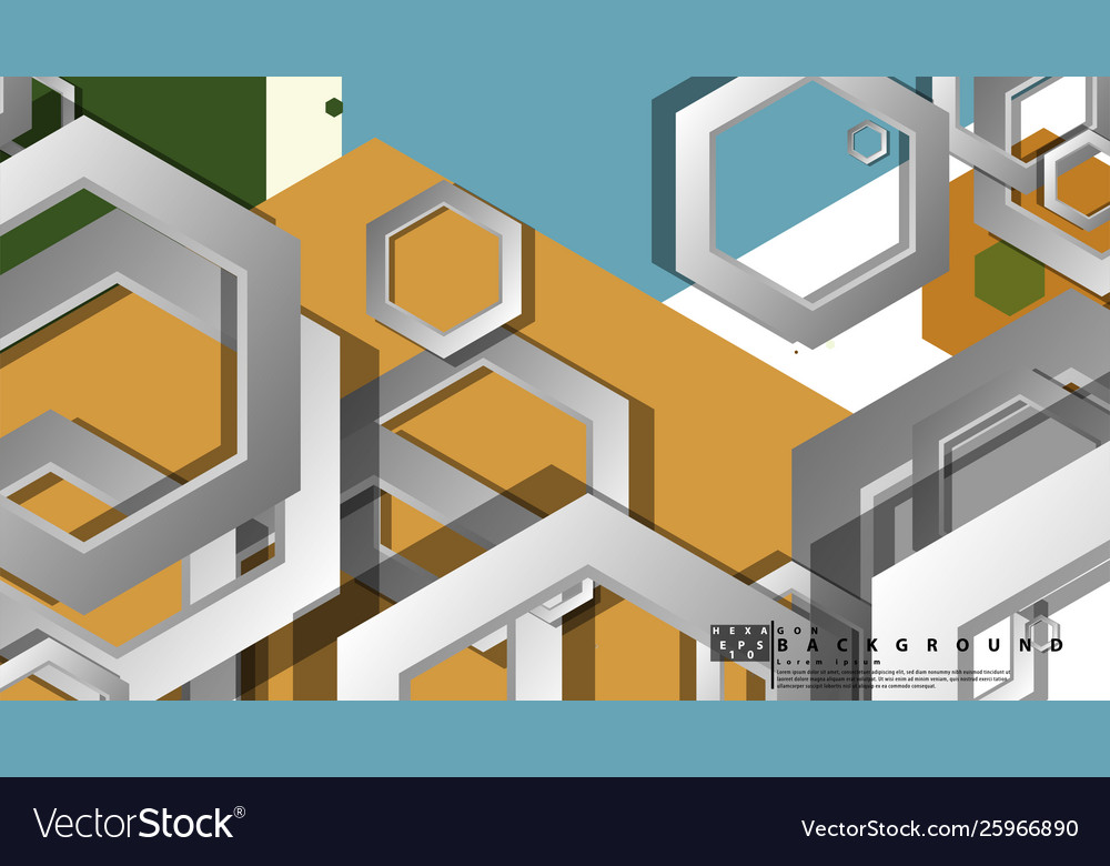 Abstract geometric background with hexagon middle vector image Abstract geometric background with hexagon middle