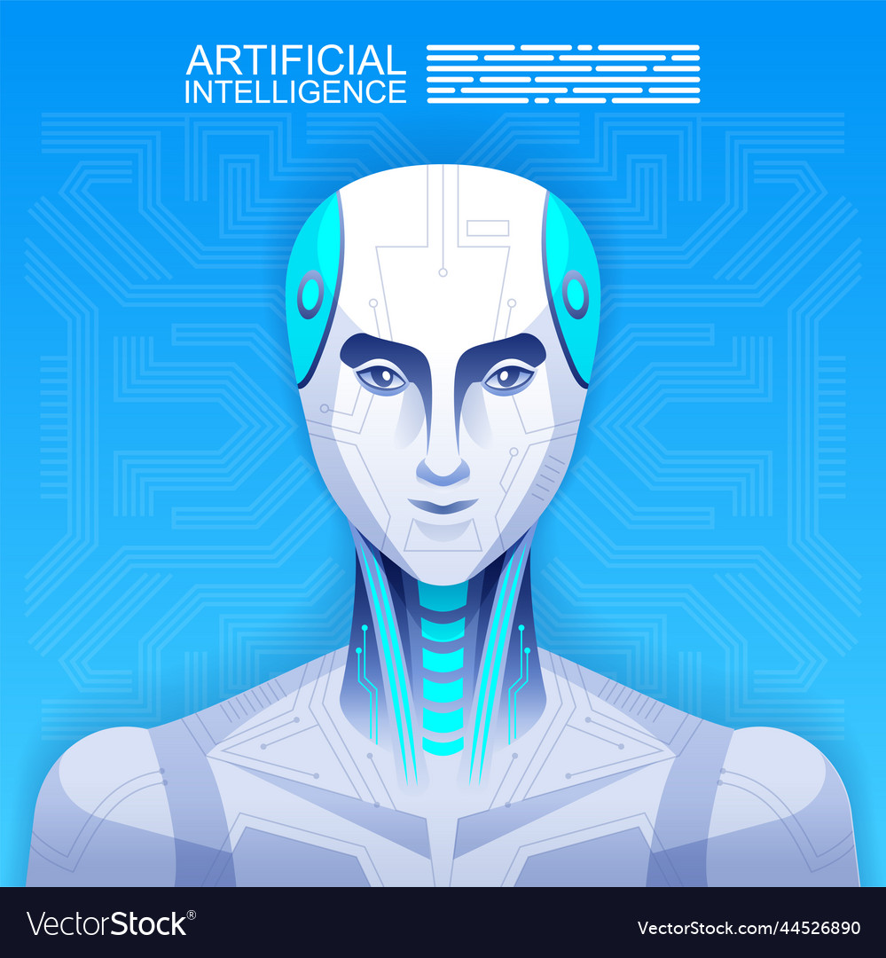 Android robot artificial intelligence concept