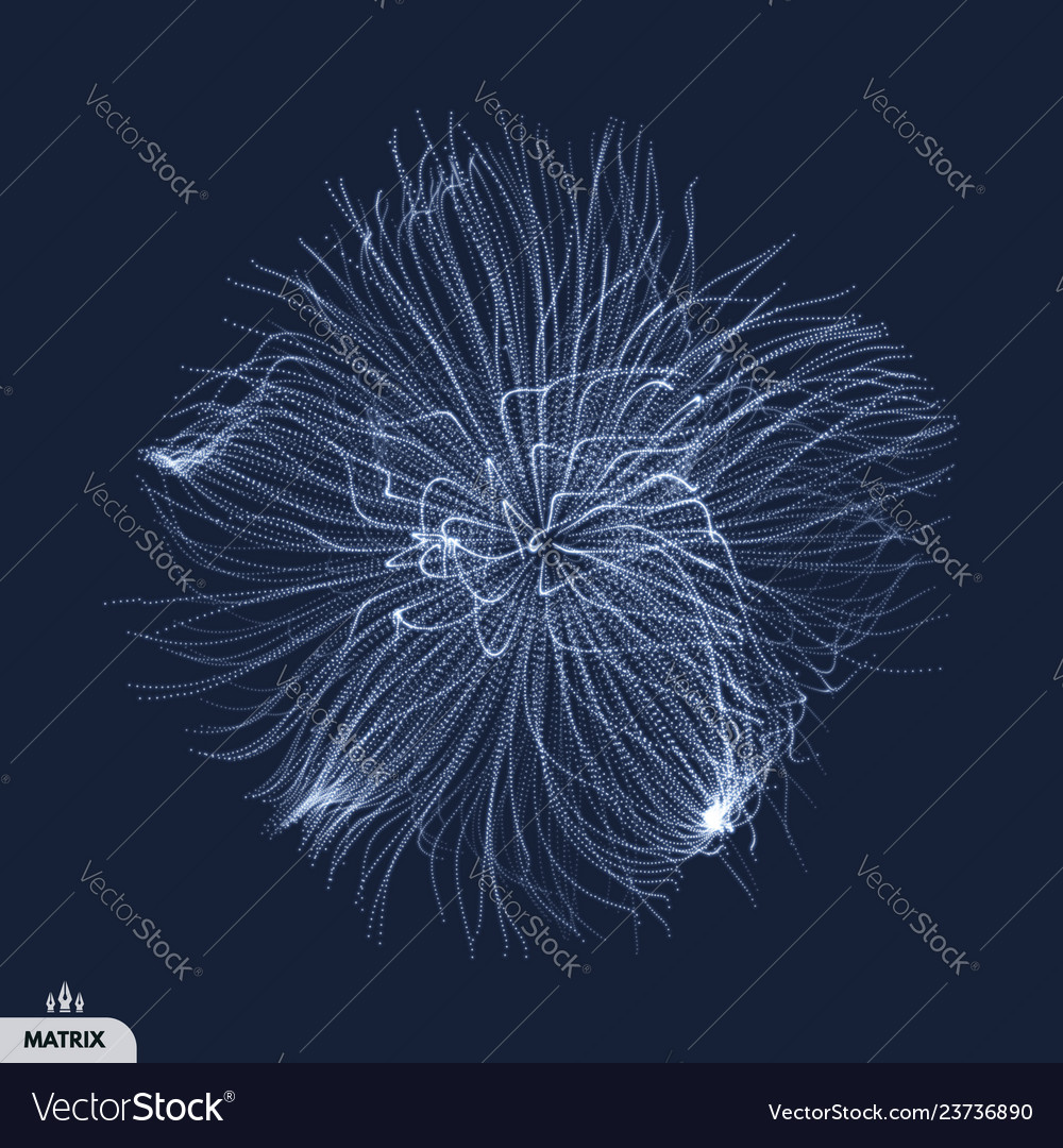 Array dynamic particles 3d technology style grid vector image Array dynamic particles 3d technology style grid