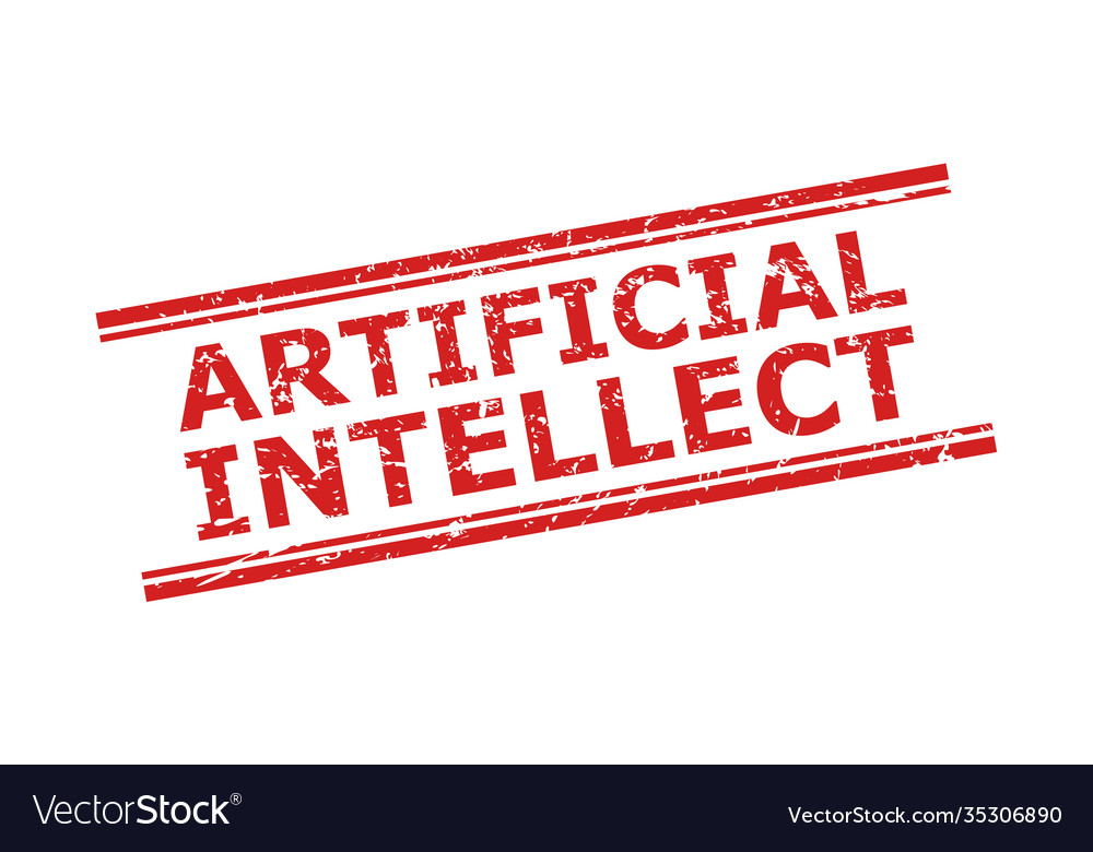 Artificial intellect stamp with scratched surface