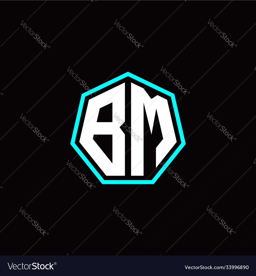 B m initials modern polygon logo template vector image B m initials modern polygon logo template