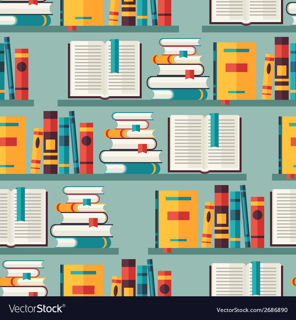 Bookshelf Pattern - Flat Style
