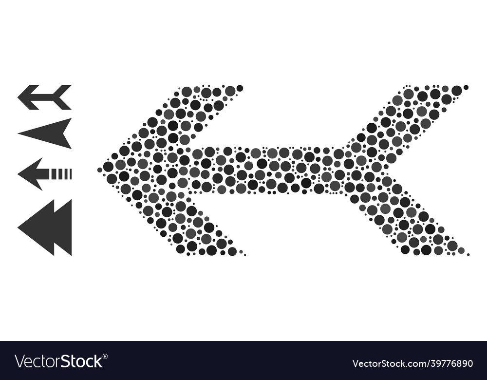 Dotted arrow left composition of rounded dots vector image Dotted arrow left composition of rounded dots