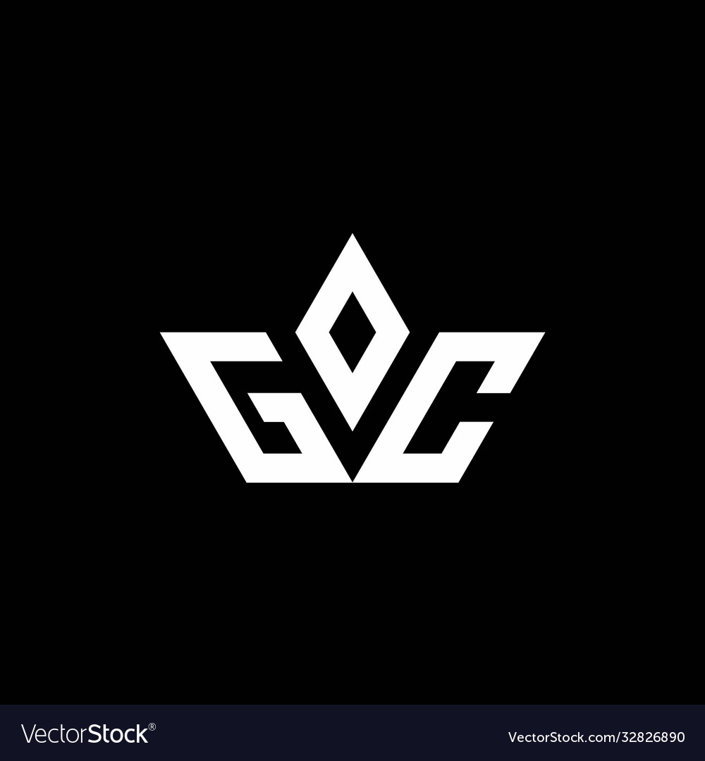 Gc monogram logo with crown shape luxury style