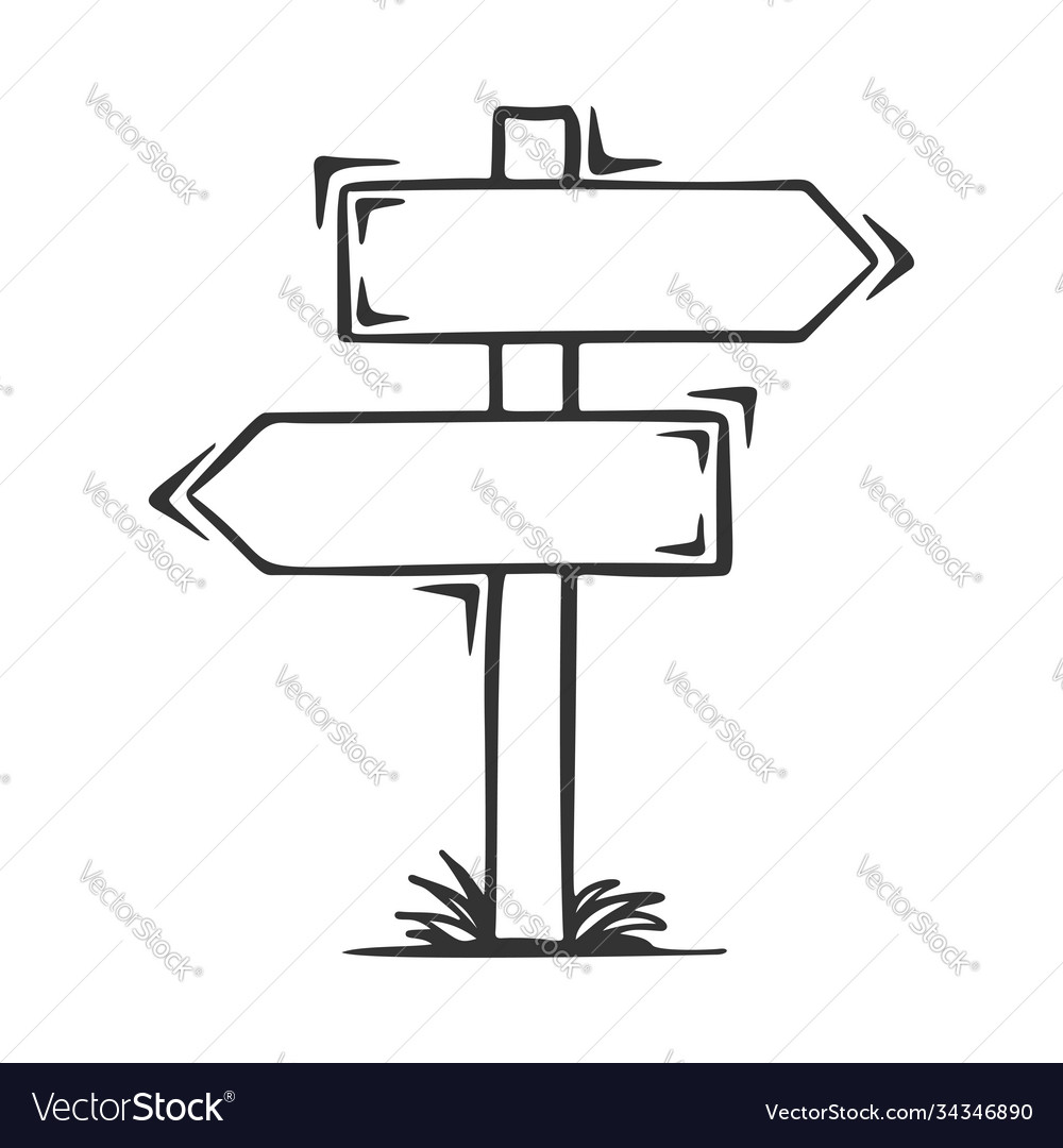 Hand drawn empty sign banner with different