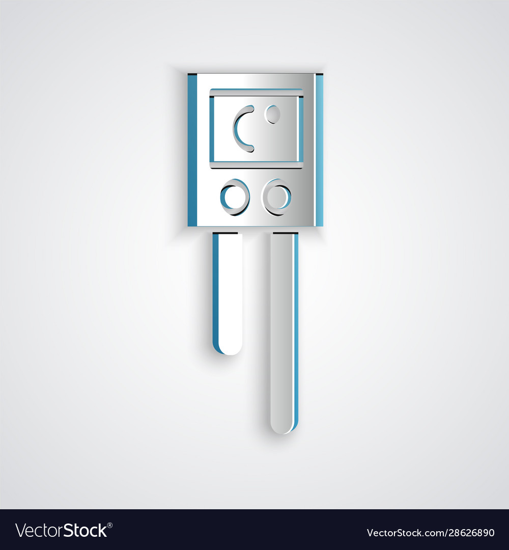 Paper cut temperature and humidity sensor icon vector image Paper cut temperature and humidity sensor icon