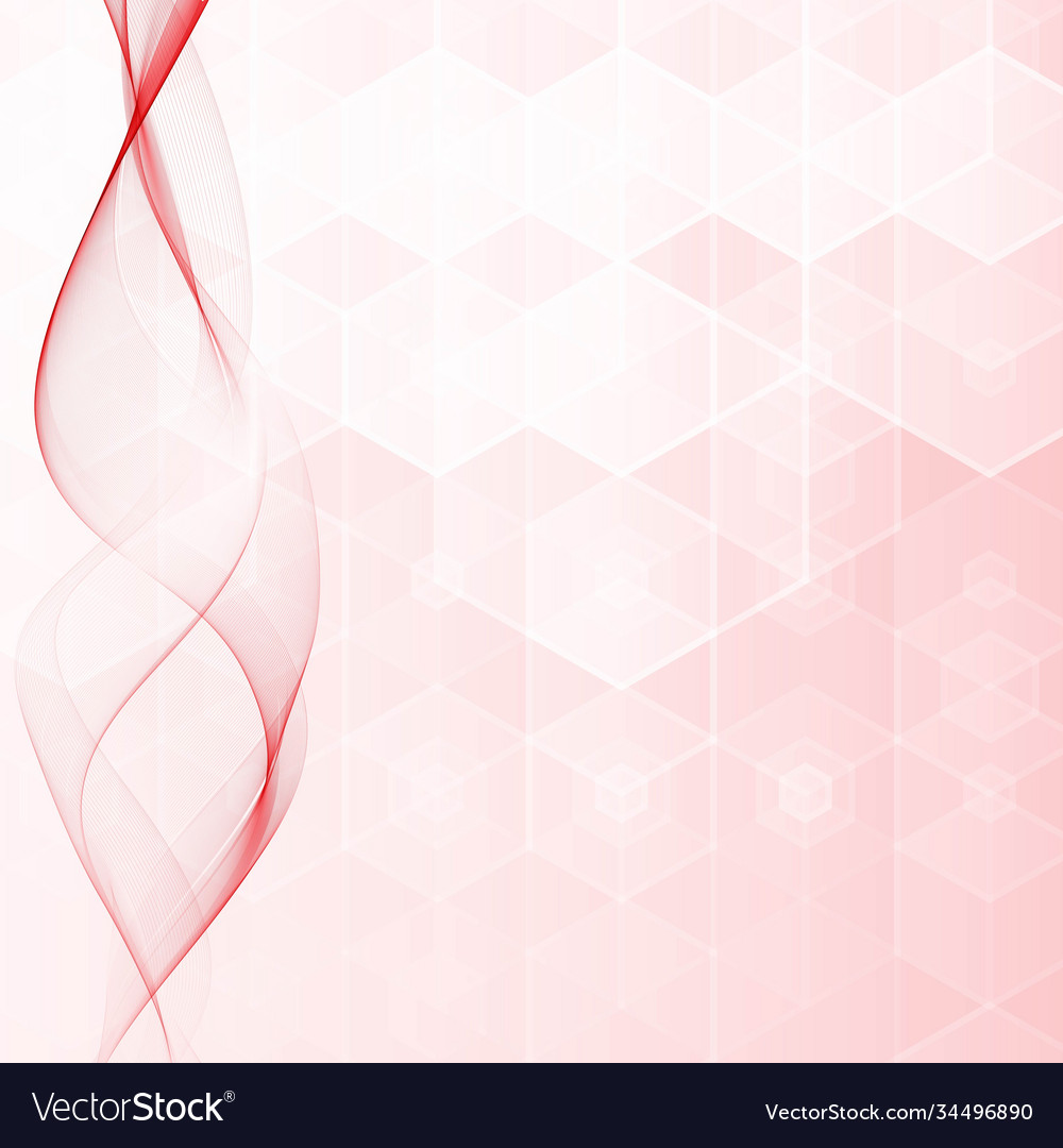 Red wave on a geometric background abstract image Vector Image Red wave on a geometric background abstract image