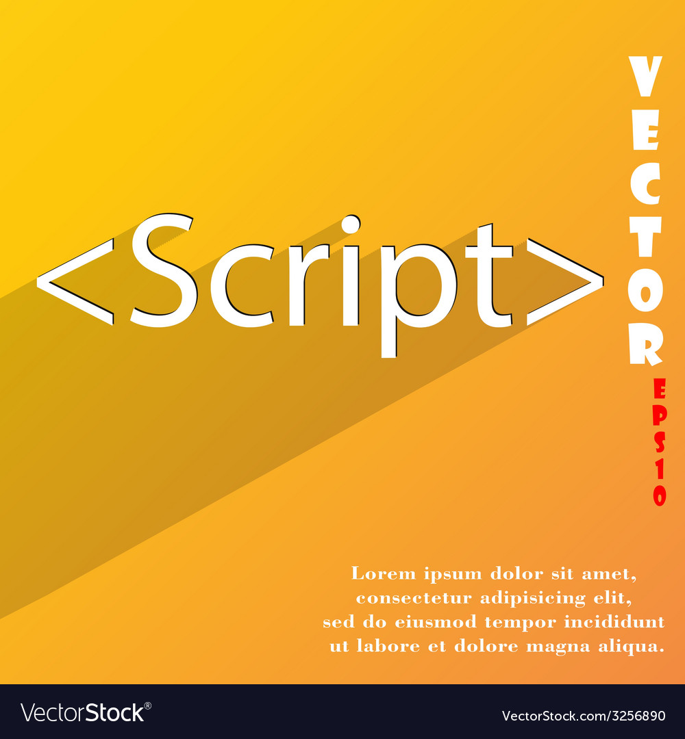 Script icon symbol flat modern web design