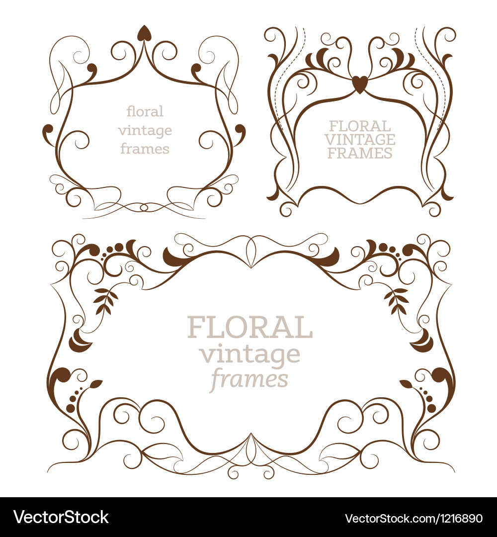 Set elegance vintage frames Royalty Free Vector Image