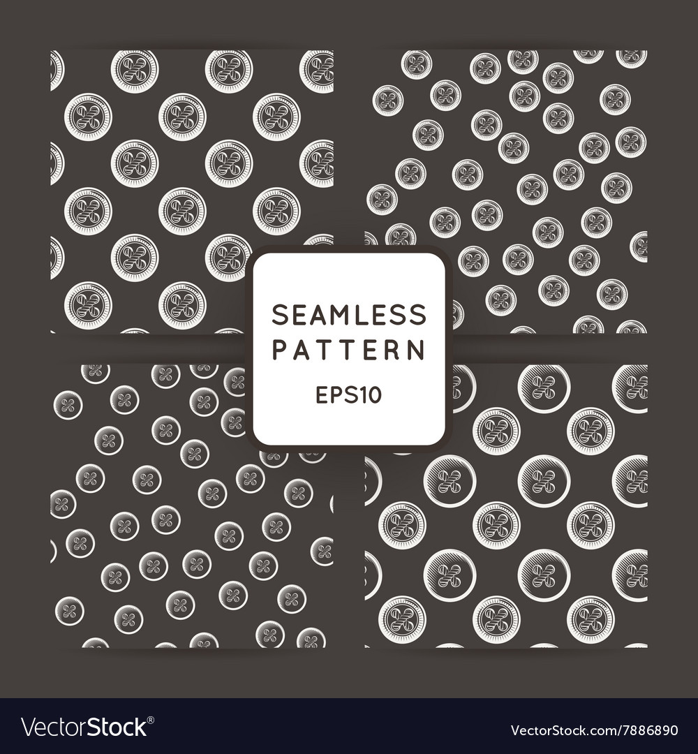 Set of seamless patterns with buttons