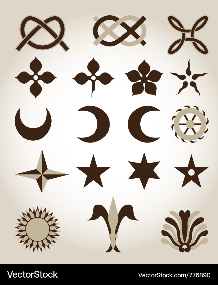 Basic Emblems Set traditional emblems Royalty Free Vector Image