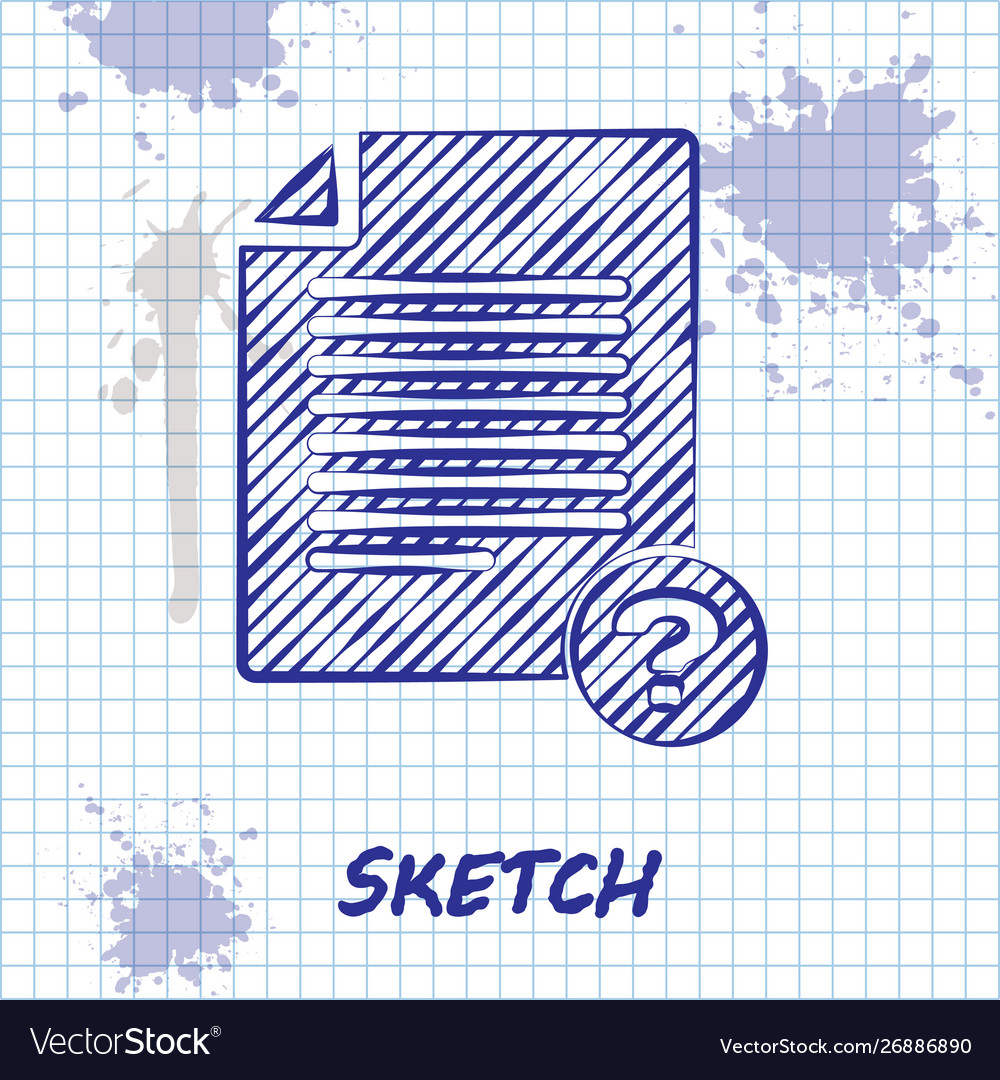 Sketch line unknown document icon isolated vector image Sketch line unknown document icon isolated