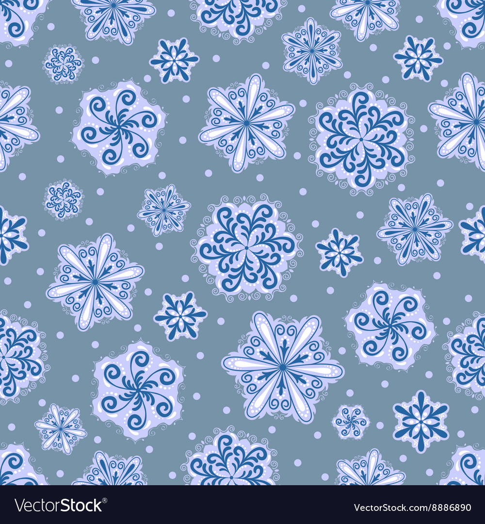 Snowflake seamless pattern