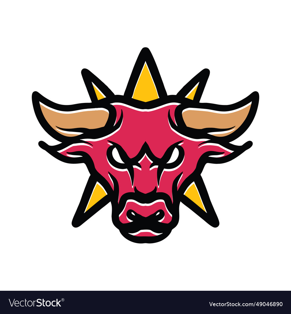 Star bull logo animal design emblem symbol icon