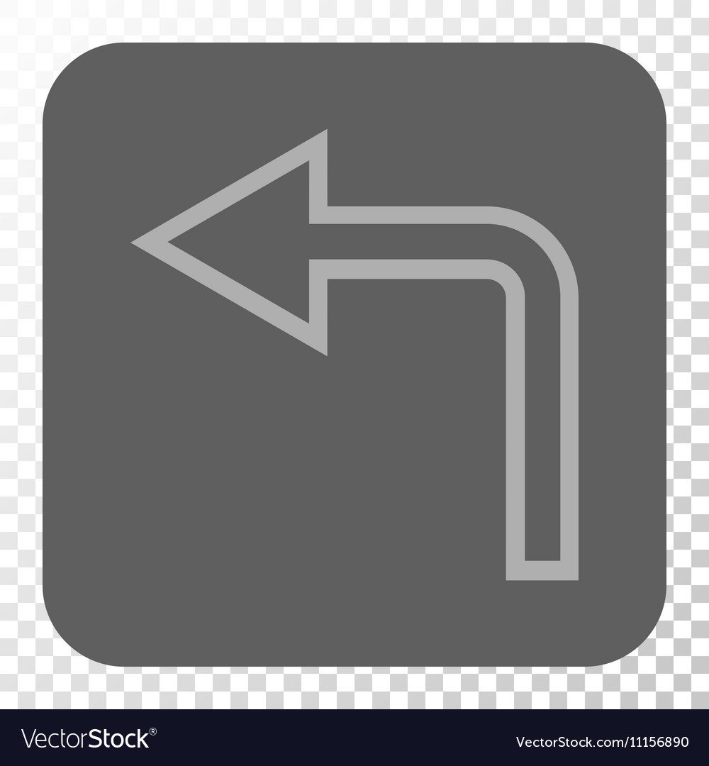 Turn left rounded square button