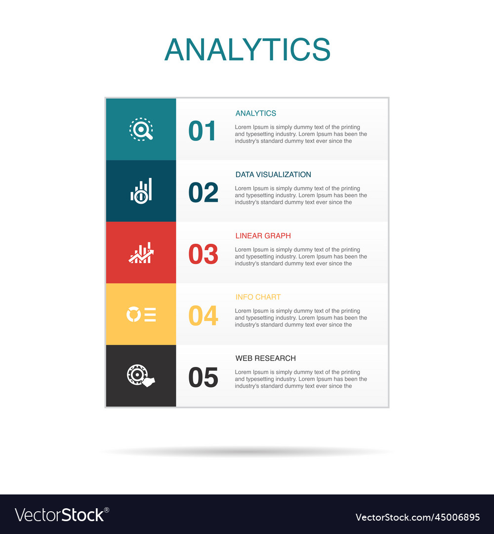 Analytics data visualization linear graph info