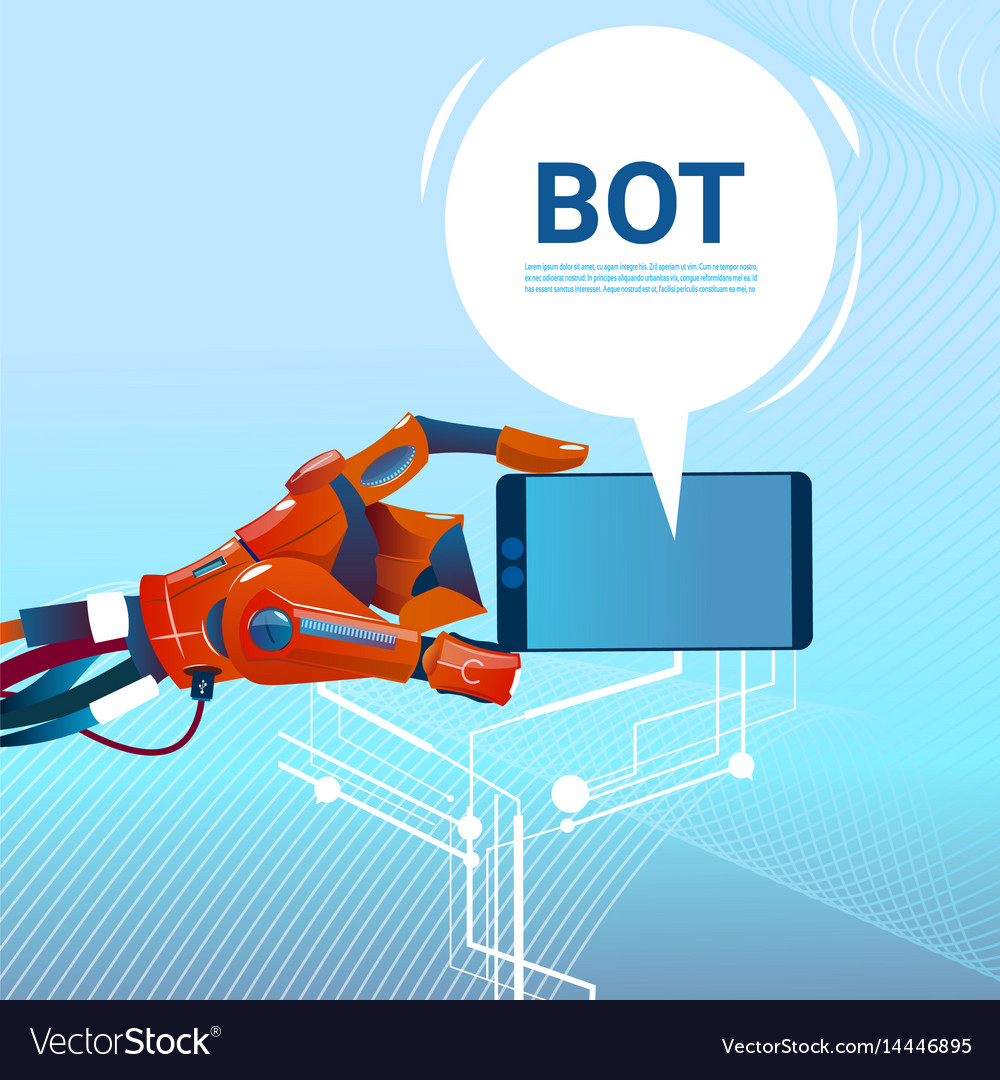 Chat bot hands using cell smart phone robot