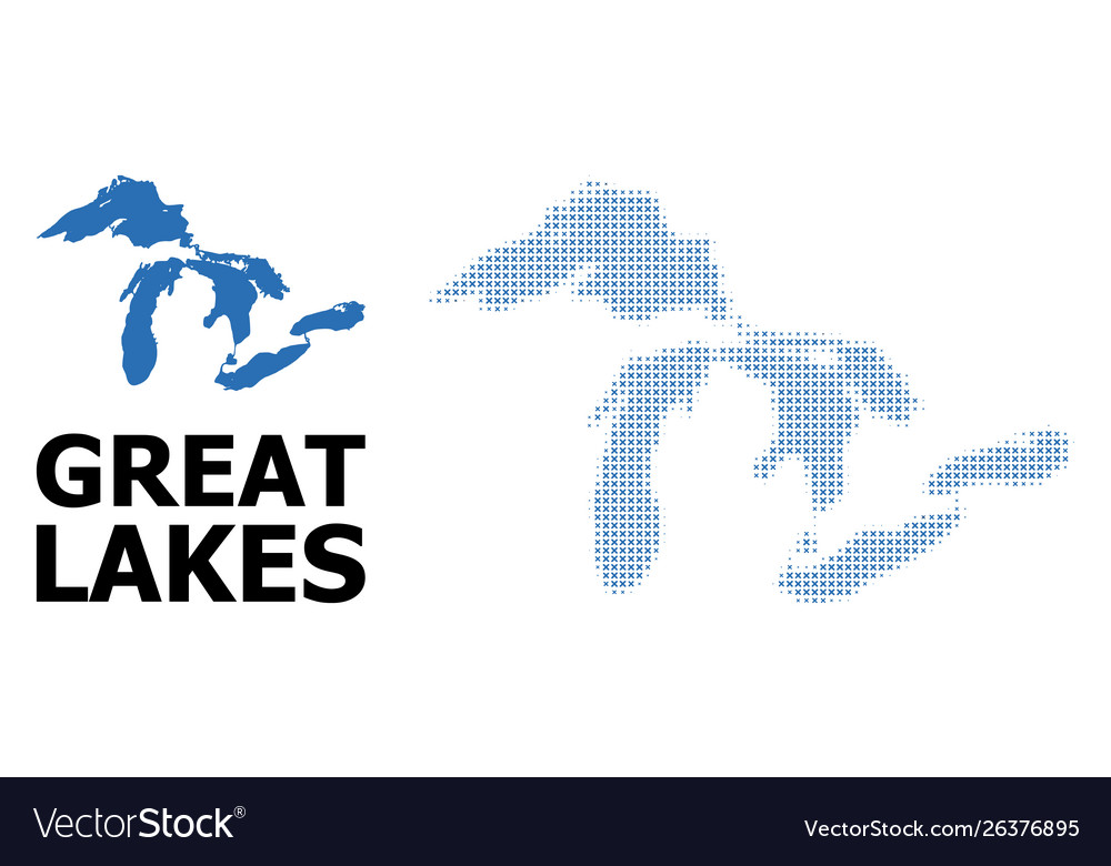 Great Lakes Halftone Map