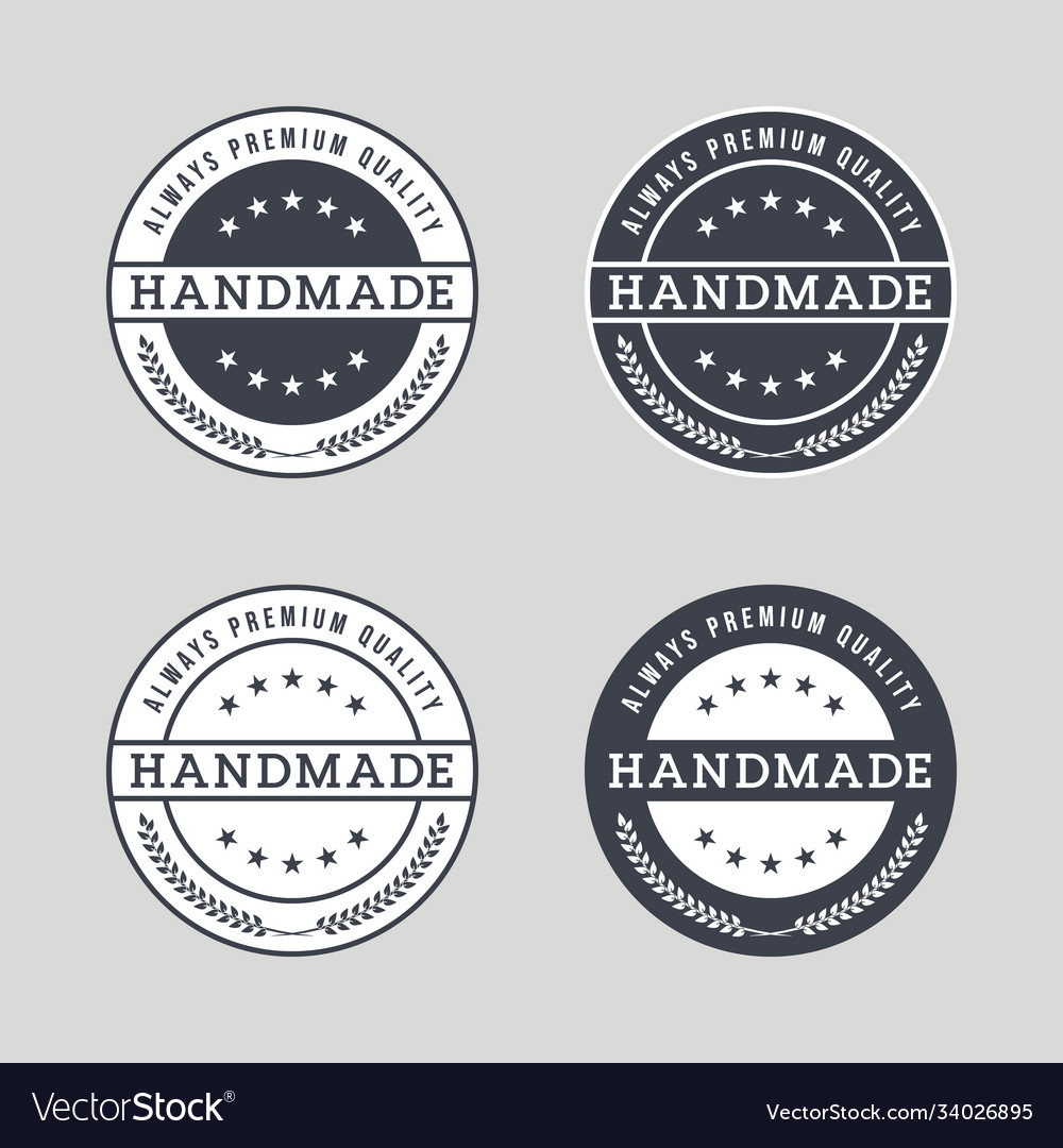 Handmade Labels Or Emblems With Calligraphy Vector Image