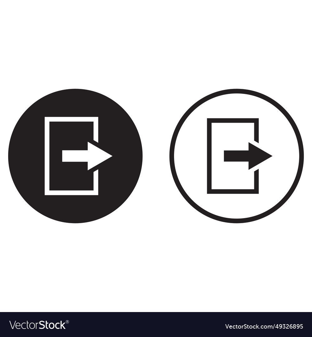 Logout icon set in two styles exit vector image Logout icon set in two styles exit