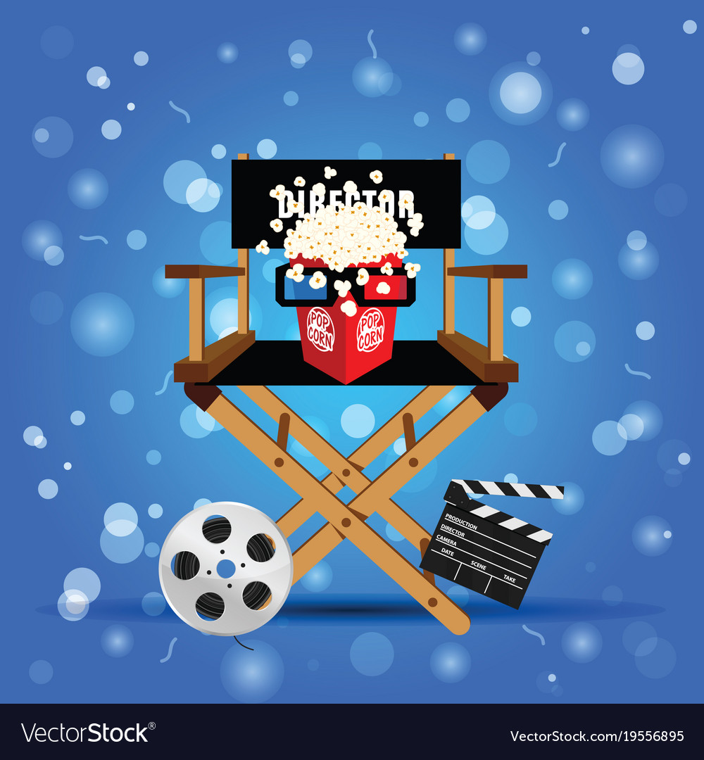 Movie sign with icon set entertainment Royalty Free Vector