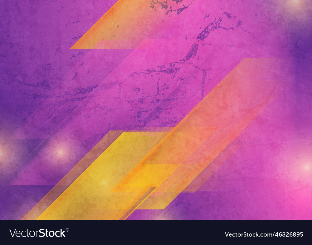 Purple orange grunge geometric tech abstract Vector Image