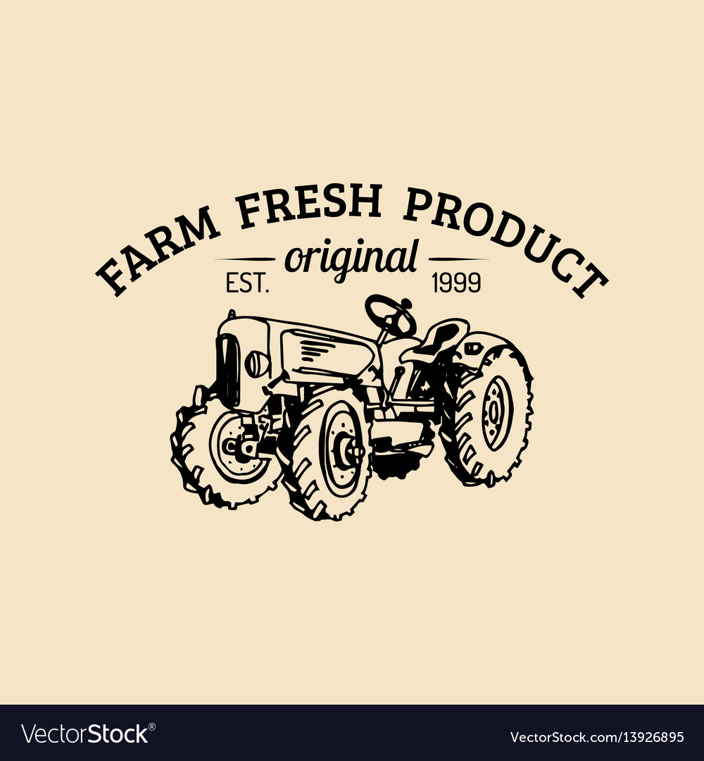 Retro farm fresh logotypeorganic premium