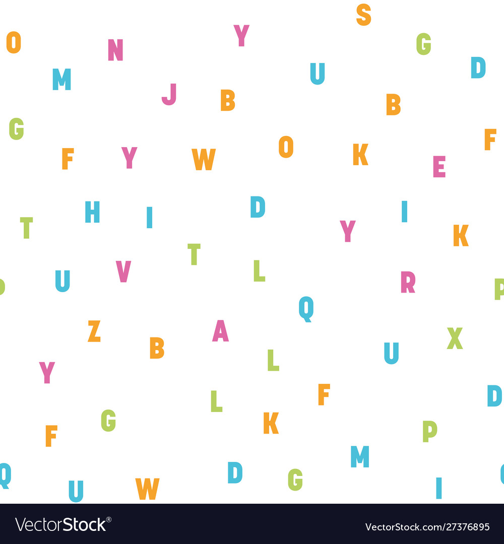 Seamless pattern colorful letters random order vector image Seamless pattern colorful letters random order