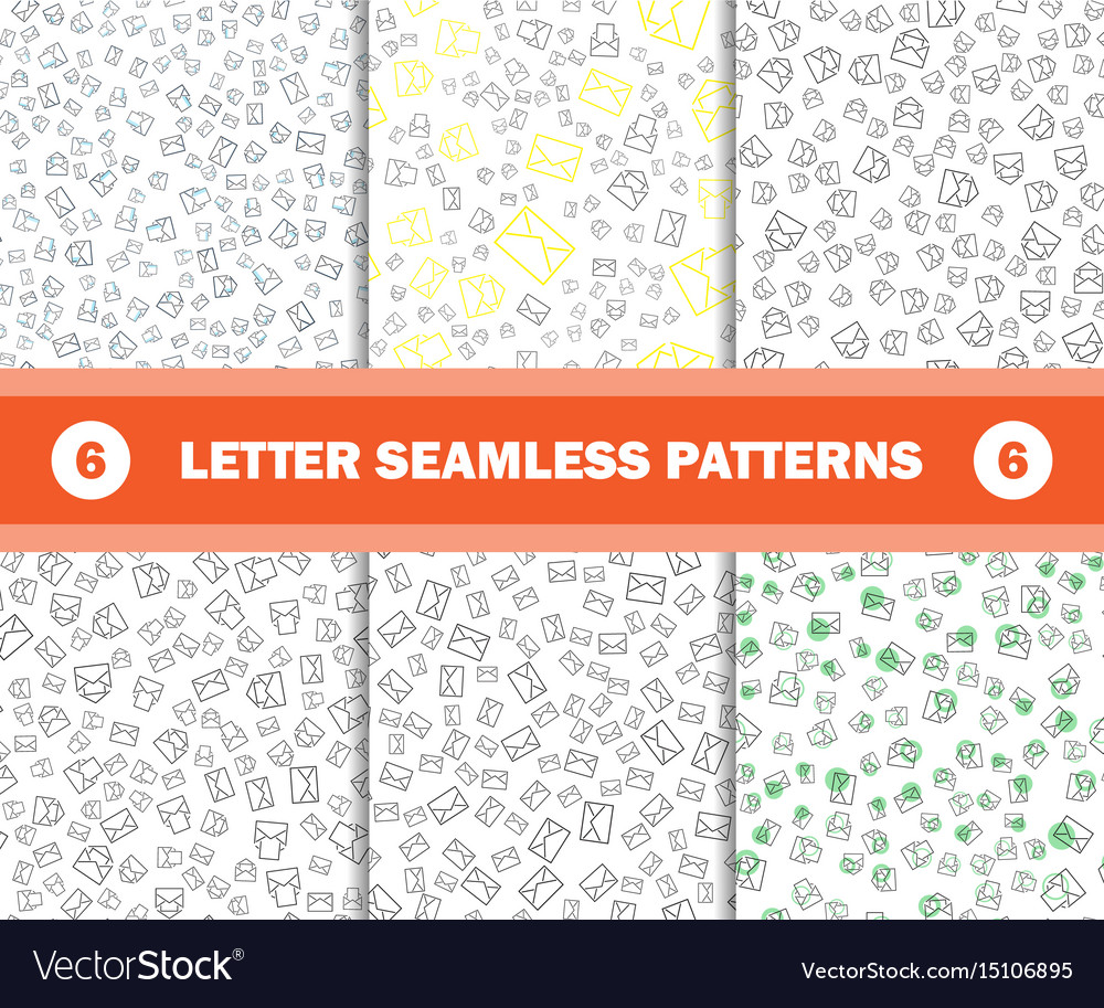 Set of seamless pattern with mail envelopes
