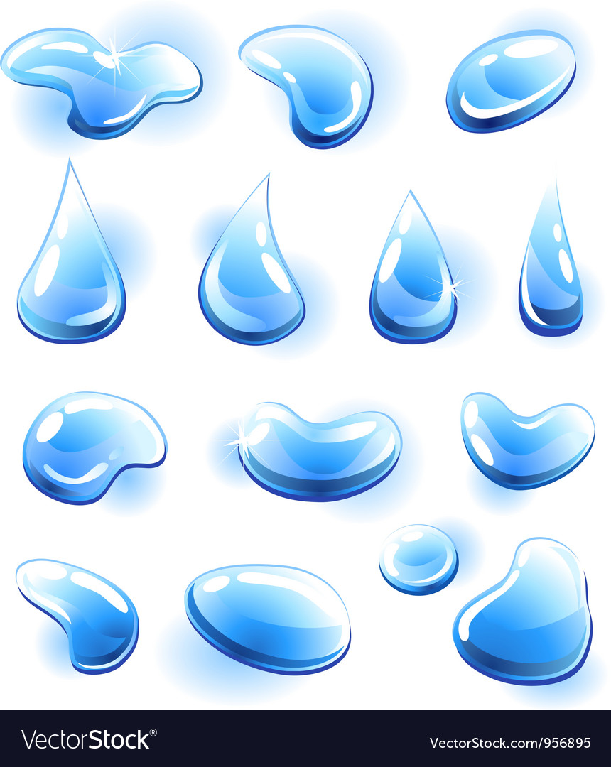 Water drops Royalty Free Vector Image - VectorStock